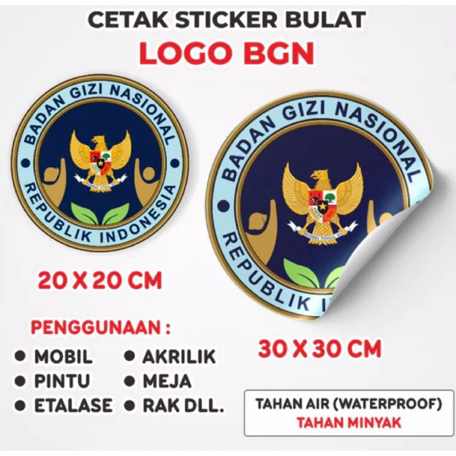 STICKER LOGO BGN BADAN GIZI NASIONAL MBG SPPG lingkaran