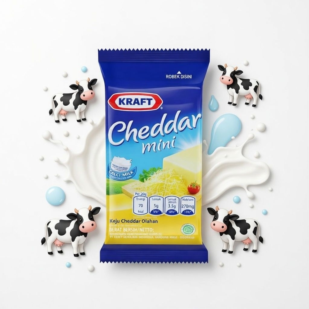 Keju Kraft Cheddar Mini 1 Sachet