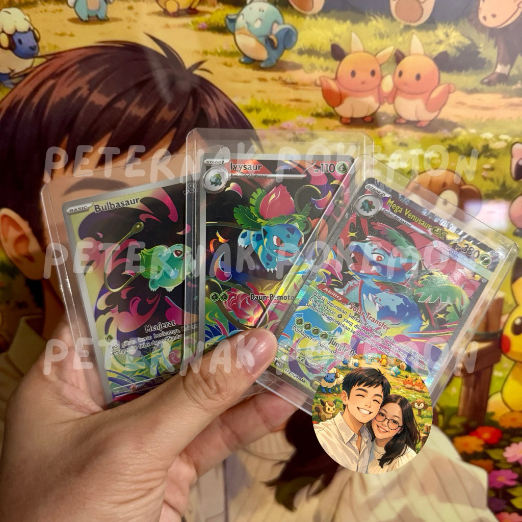 SET Bulbasaur Ivysaur Venusaur AR SAR Evolusi Mega - Kartu Pokemon TCG Original Indonesia