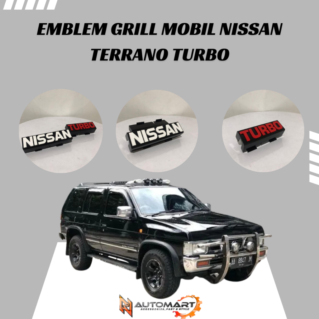 Emblem Grill Nissan Terrano Turbo PVC | Logo Grill Depan Terrano Turbo Bukan Stiker