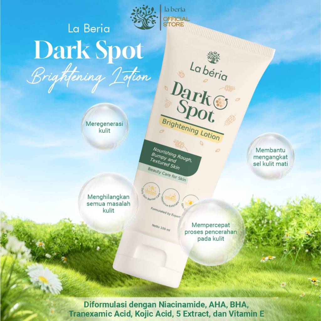 Dark Spot Brightening Lotion Badan AHA BHA Tranexamic Acid Kojic Acid Vitamin E Untuk Mencerahkan Ke