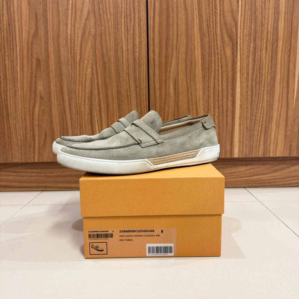 Sepatu Original Tods Mocassini Uomo Beige Suede Loafers Tods