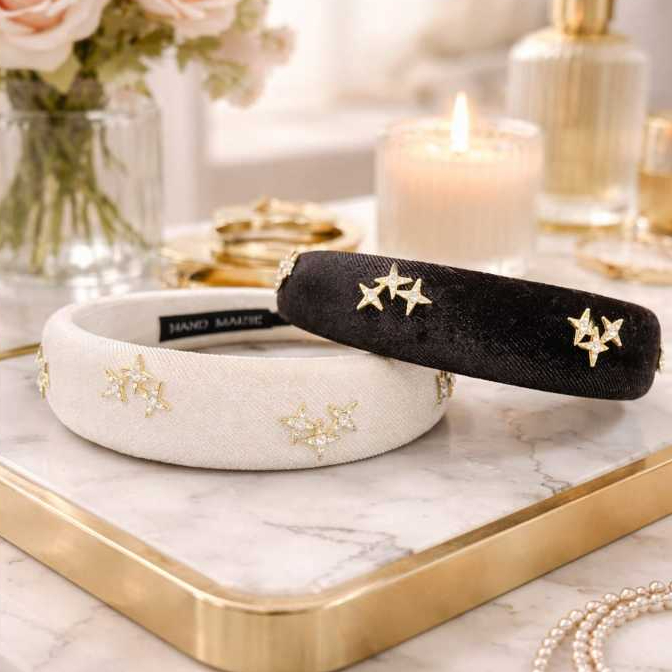 Bando Bludru Bintang Mutiara Wanita|Headband Velvet Korea Fashion