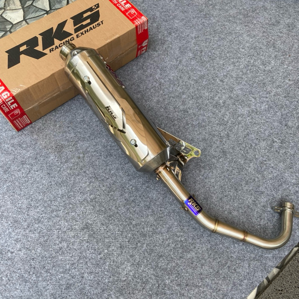 KNALPOT RKS • TYPE RS-01 NEW SERIES • STAINLESS • LEHER FULL BENDING • Mio sporty Smile Soul Karbu F