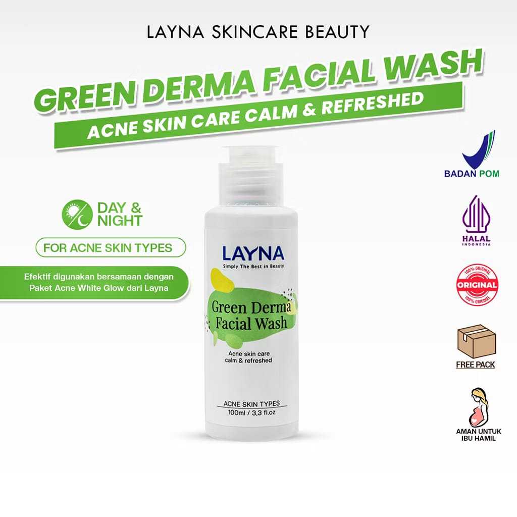 Layna Tea Tree Facial Wash Acne Original BPOM | Sabun Wajah Jerawat | Facial Wash Acne