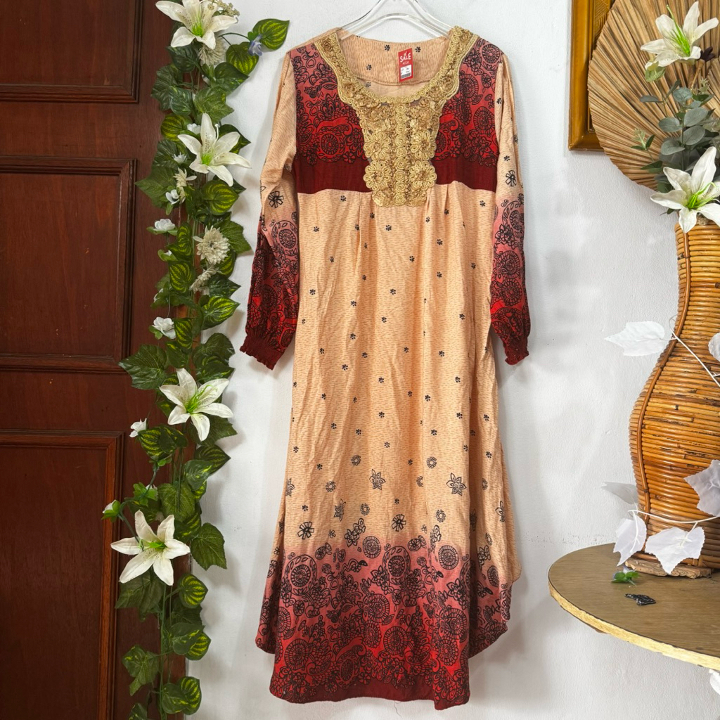 Long Tunik Cream Katun Rayon