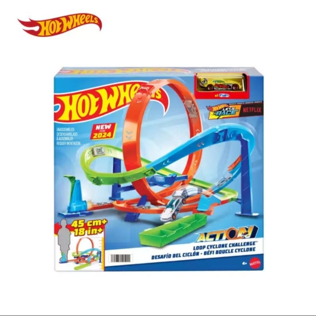 (PRELOVED - BACA KET) HotWheels Action Loop Cyclone Challenge Track Set - Mainan Trek Mobil Balap