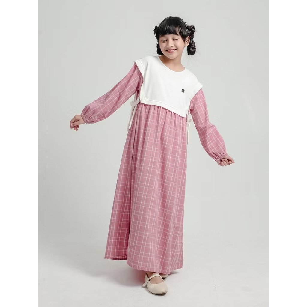 Exit Kids | 319.55104YRTO.73 | Gamis anak perempuan - atasan lengan panjang pink - lebaran 2026