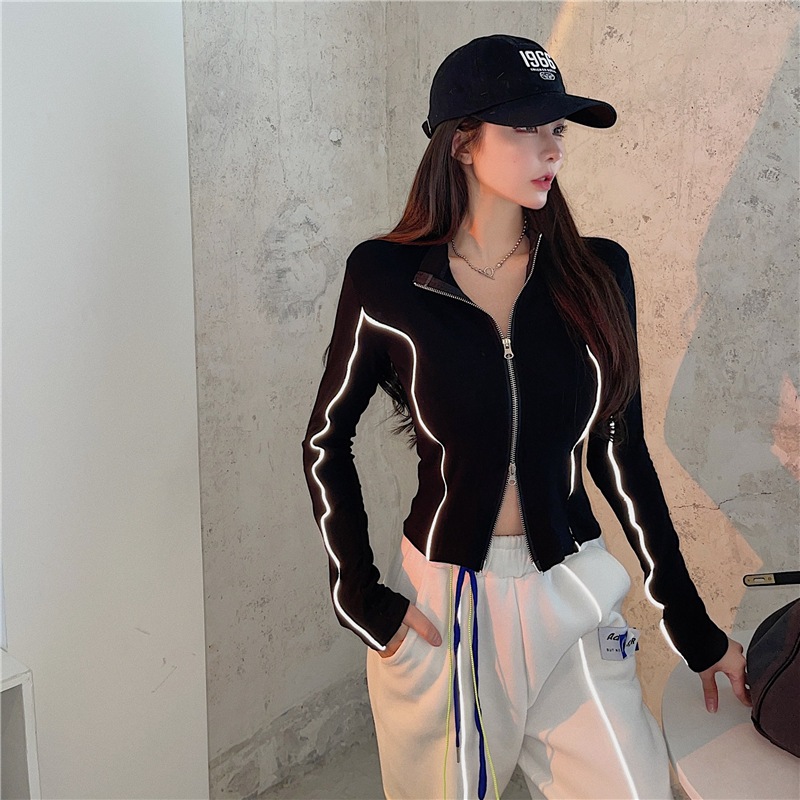 AJW Jaket Vintage Zipper Knit Import Premium WBH | Atasan Wanita Monochrome Resleting Jaket Rajut | 