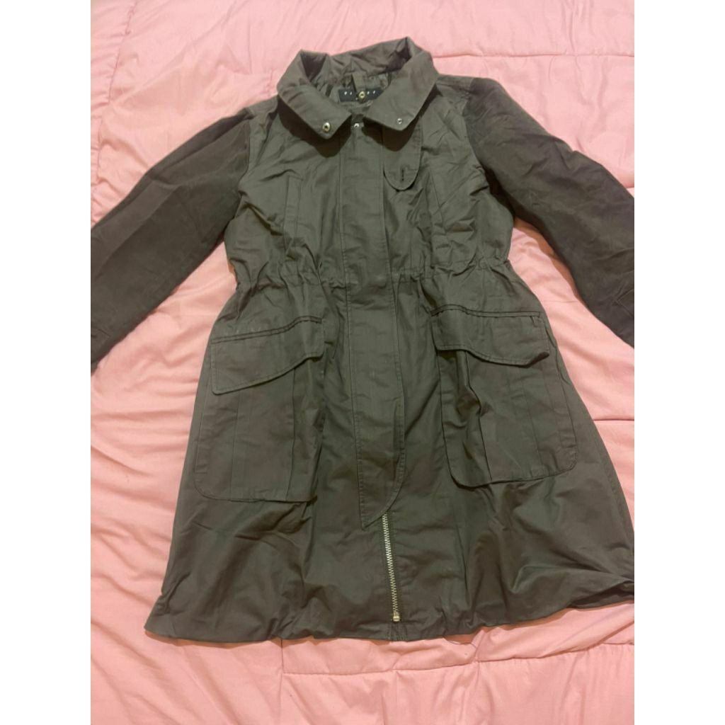 Parka Sisl*y Gray Waterproof Coat