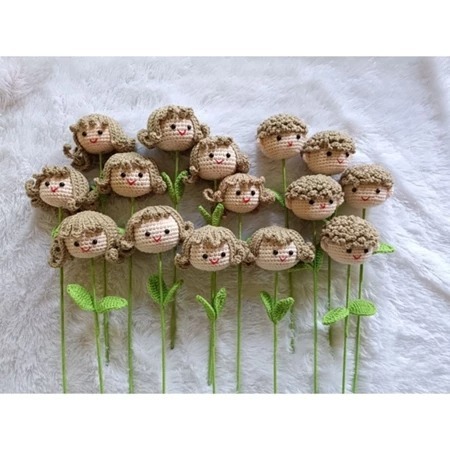 kepala boneka rajut buket / hadiah buket