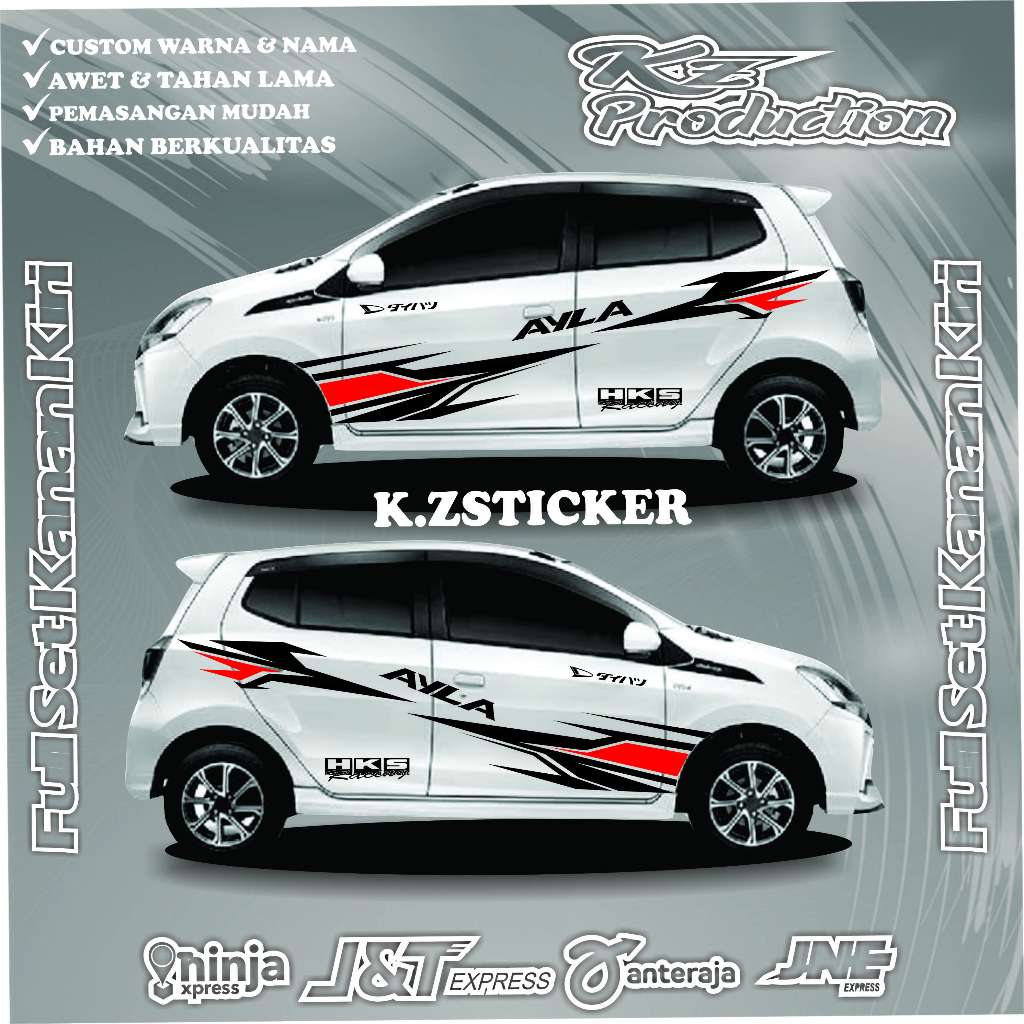 Cutting Sticker Mobil Ayla Sticker Mobil Daihatsu Ayla