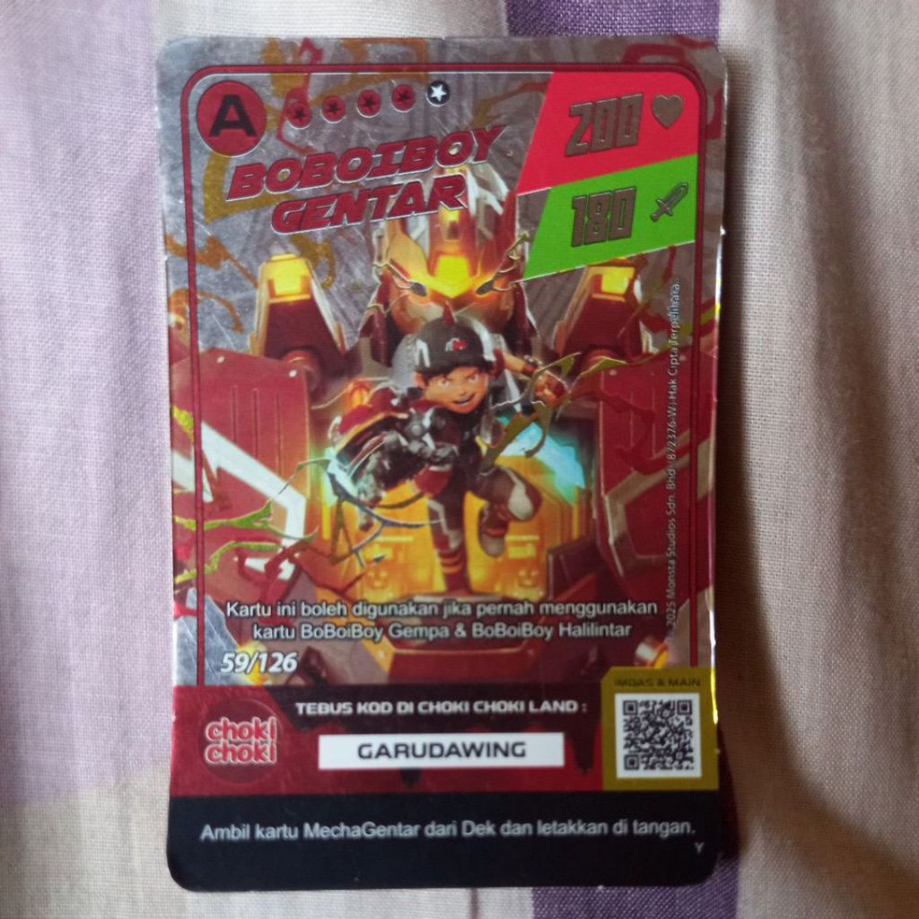 monsta galaxy card boboiboy gentar hologram