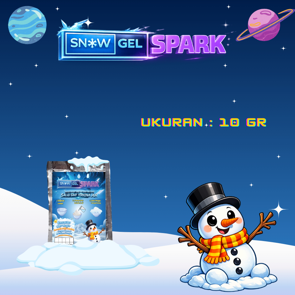 Snow Gel Spark 10 gr - Pasir Salju Buatan Untuk Edukasi Anak Mainan Toys Anak Kreatif - Instan Snow 