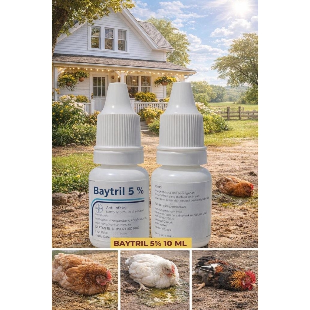 1 botol baytril 12.5 ml obat ayam sakit burung reptil kura kura flu