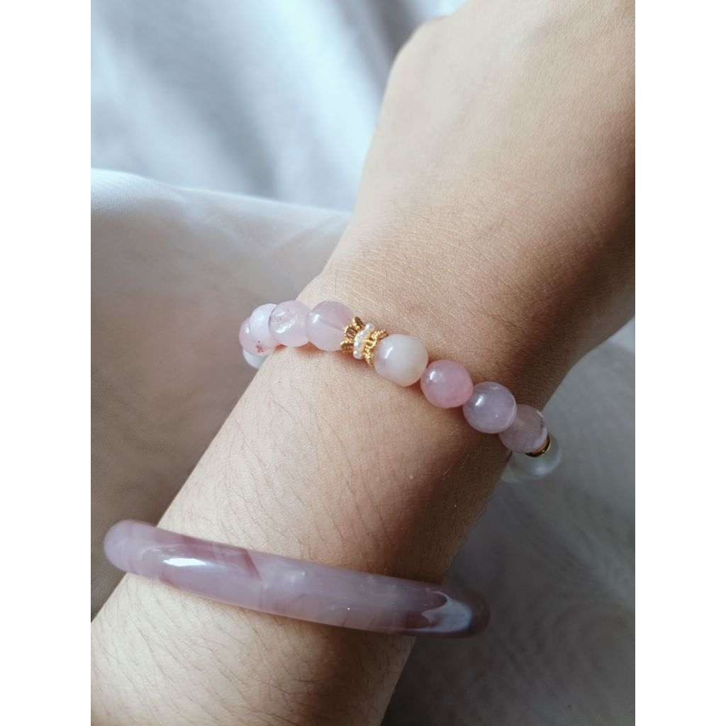Gelang Natural Gemstone Faceted | Rose Quartz / Amethyst / Clear Quartz