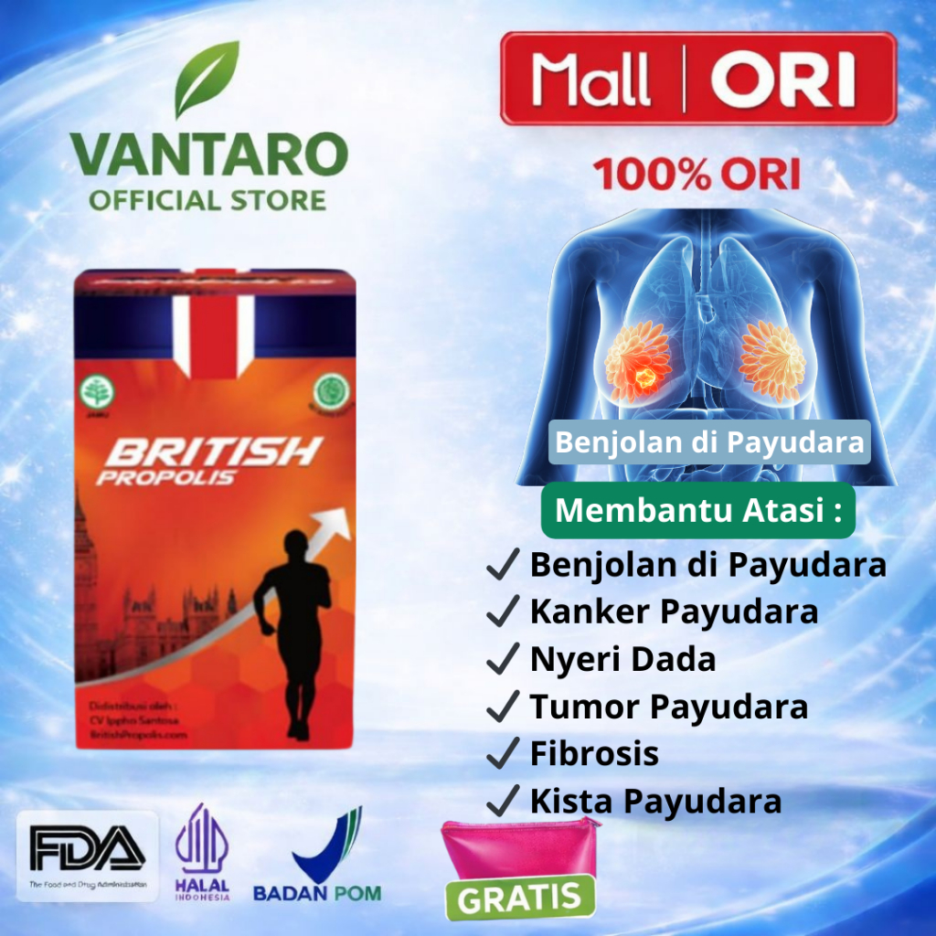 British Propolis Original Suplemen Penghancur Benjolan Tumor Kista Payudara