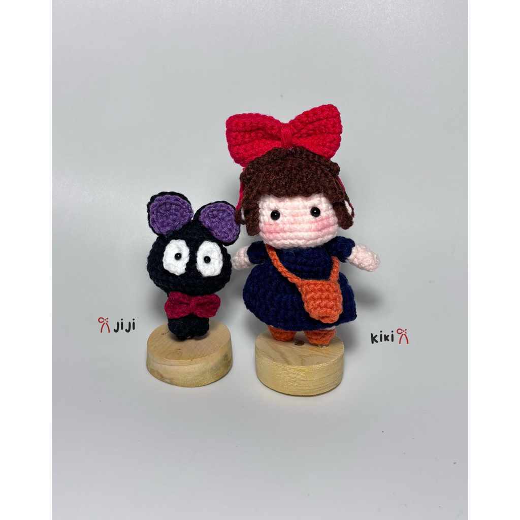 [Showii] Amigurumi Gantungan Kunci Ghibli Kiki dan Jiji Rajut | Crochet Kiki Jiji