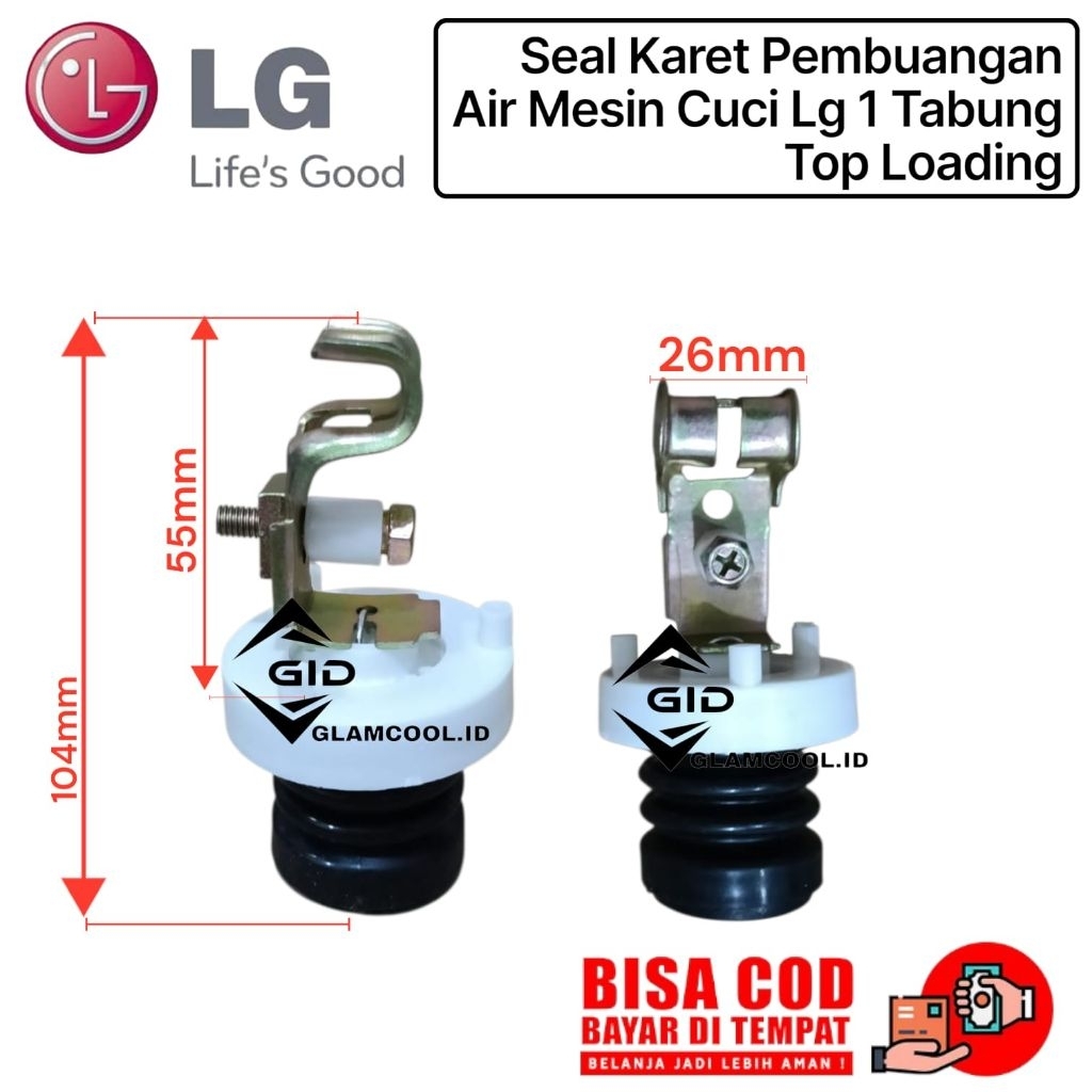 KARET SEAL BELOW SET PEMBUANGAN LG - TOP LOADING MESIN CUCI LG Top Loading Model Bengkok