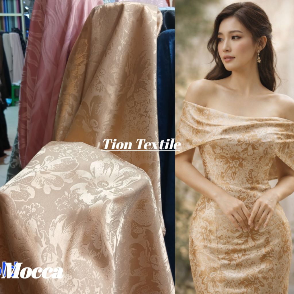 Kain bahan armani jaguard silk halus premium / Kain armani jaguard silk original import