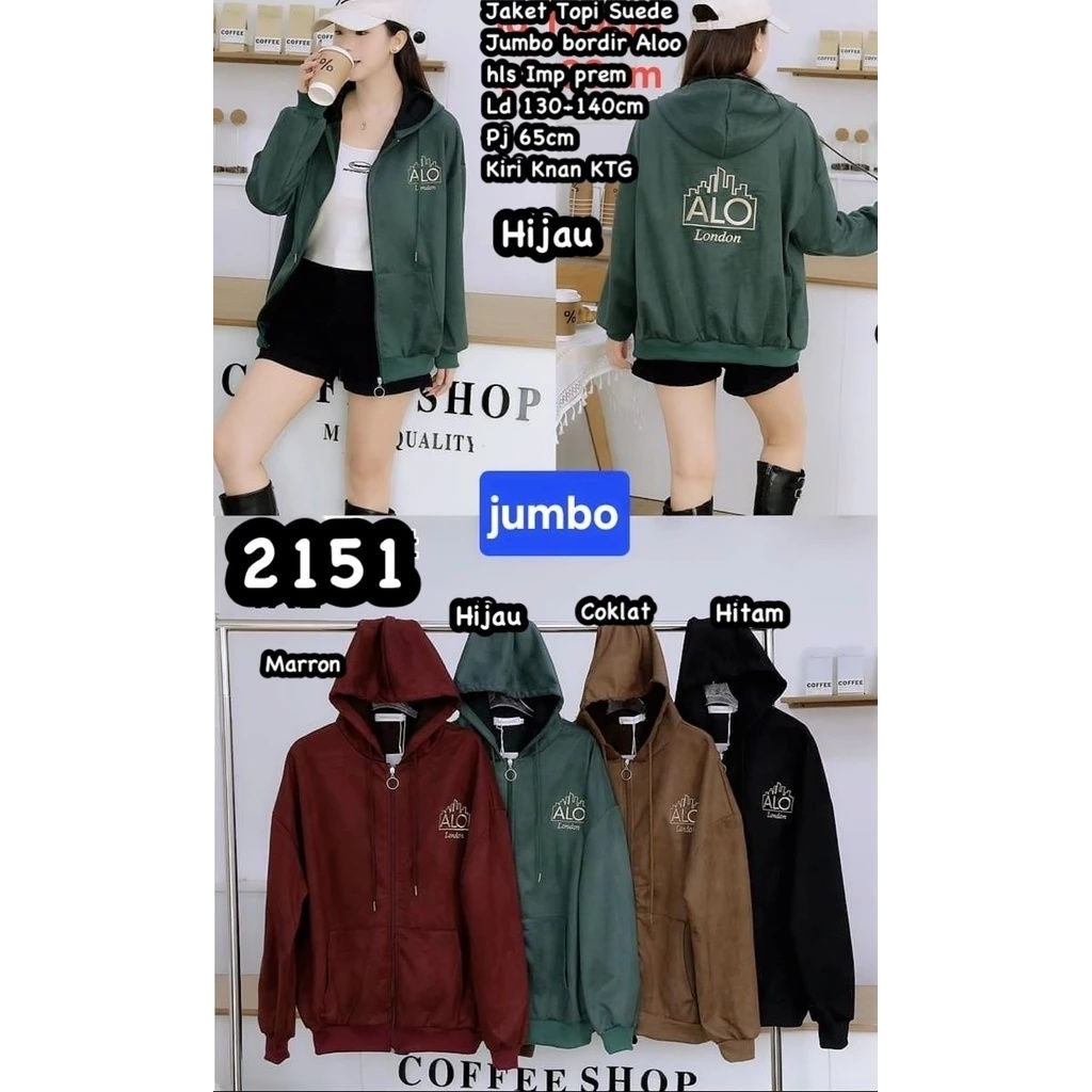 2151 Jaket Topi Suede Jumbo