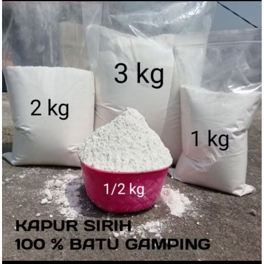 Kapur Sirih Bubuk Murni Batu Gamping Kapur Sirih Alami Kualitas terbaik