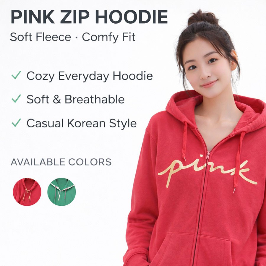 JAKET WANITA VS103 LOGO ZIP HOOD
