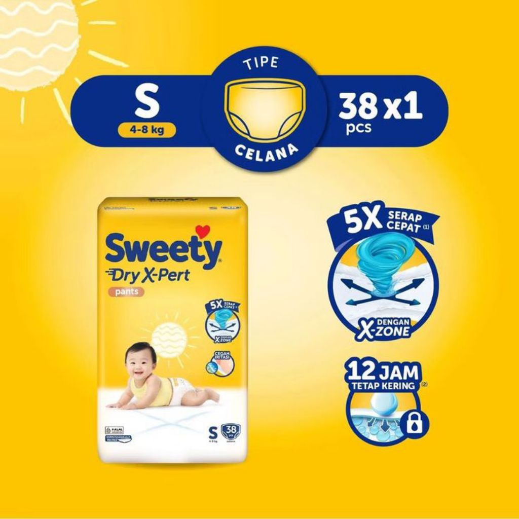 Pempres Sweety Dry X-Pert S - 38 Pcs Model Celana
