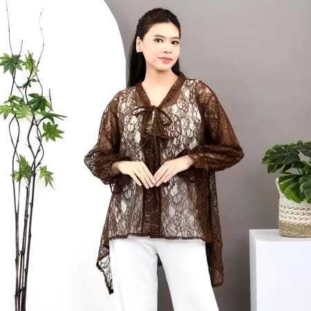 Yoenik Apparel Gaeun Lace Outer Brukat Korean Style Kekinian baju korea kekinian