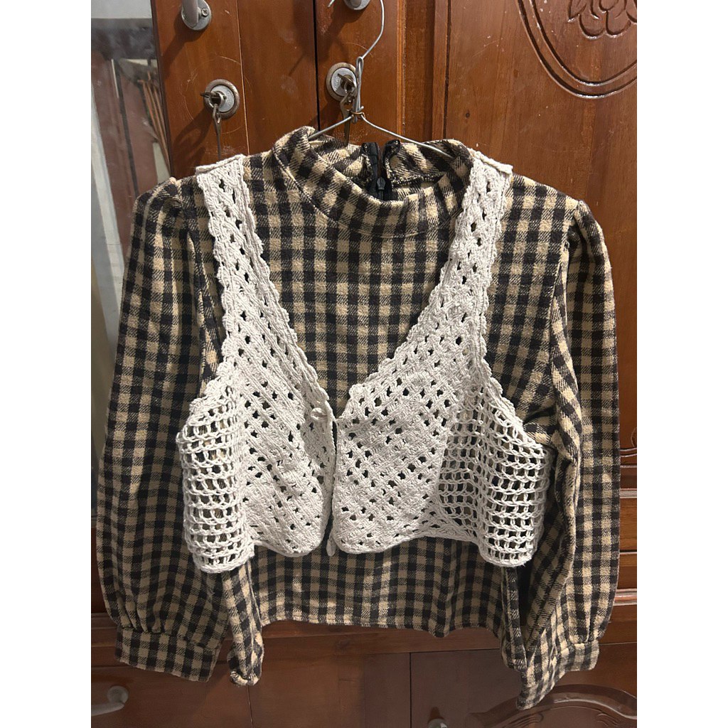 Blouse Kotak + rompi One set