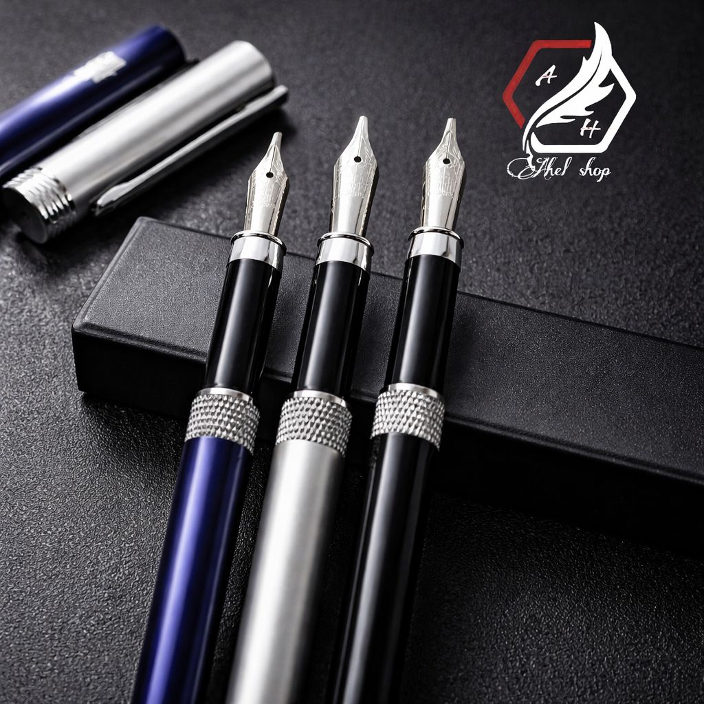 Fountain Pen Pulpen Kaligrafi penulisan ijazah Nib Set Box Kalam Pena tinta isi Celup hitam 0,8mm