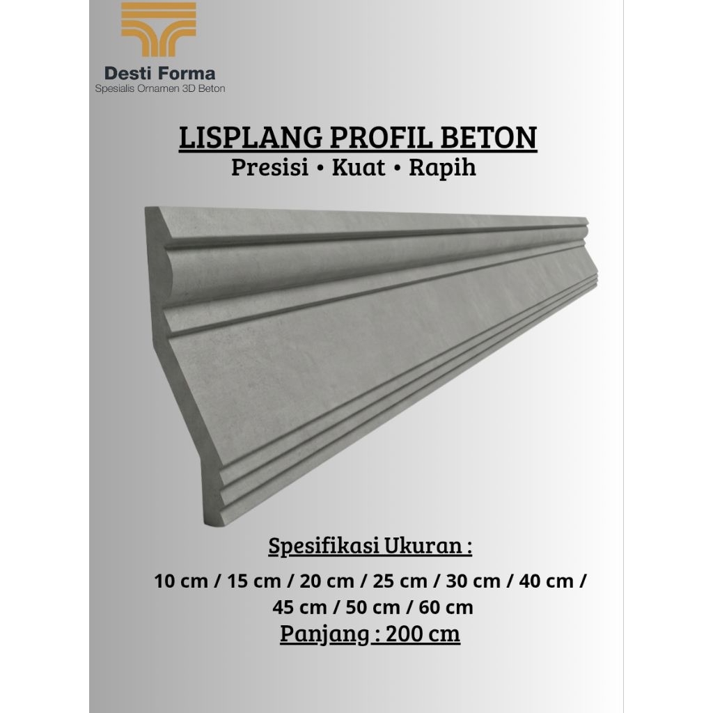 Lisplang profil beton - Lis beton tempel - Lis profil beton - Lisplang beton Atap & Fasad Rumah Mode