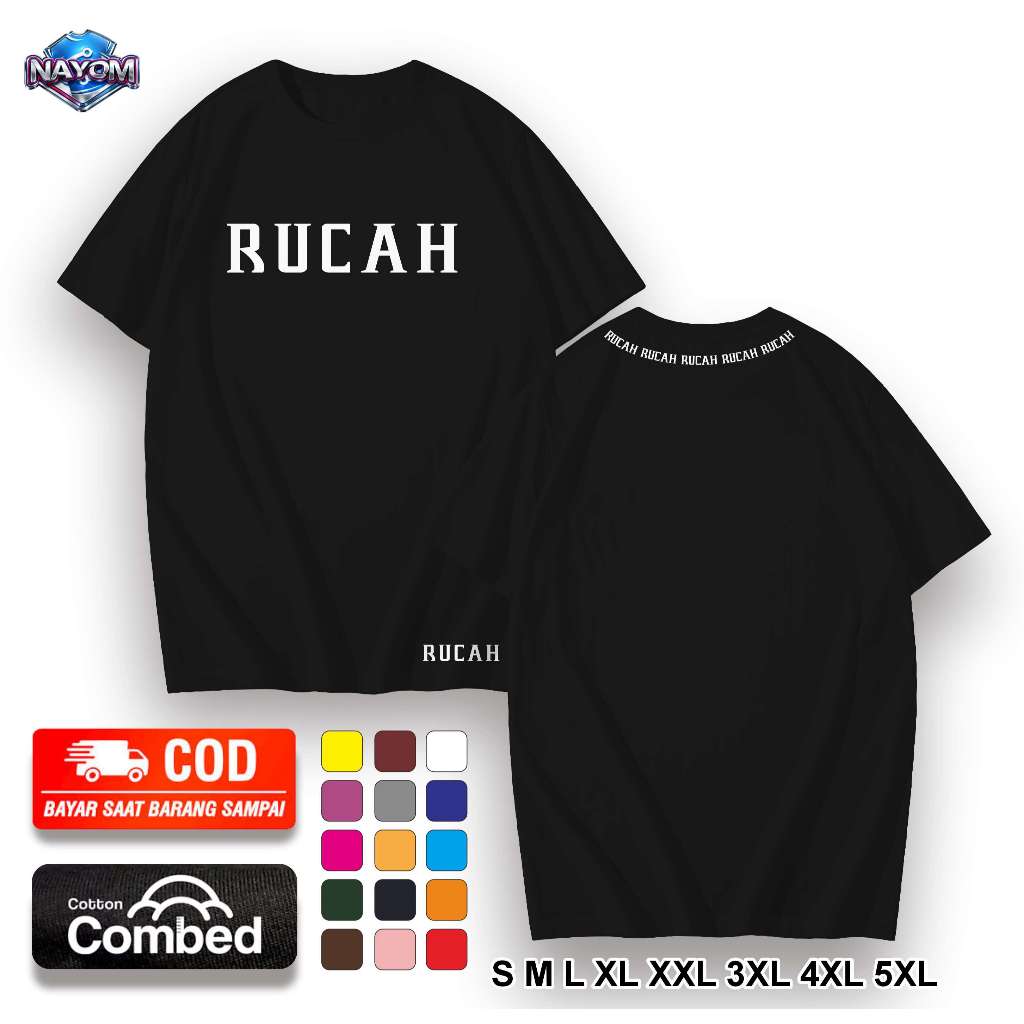 KAOS RUCAS PLESETAN RUCAH KATA KATA JAWA LUCU BAJU DISTRO KATUN COMBED 24S