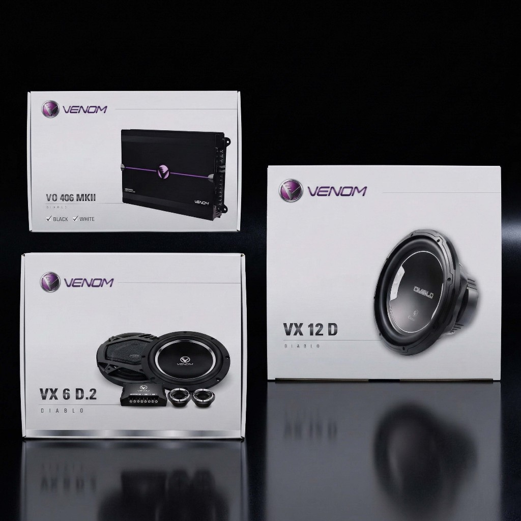 Paket Audio Mobil Venom Diablo: Upgrade Audio Mobil Premium (Amp, Speaker, Subwoofer)
