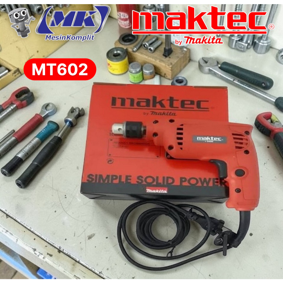 MAKTEC Drill MT602 Bor Besi 450W 10mm 3/8" Garansi Resmi Manufaktur