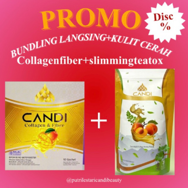 paket bundling candi beauty new collagen+slimtea ampuh langsing+kulitcerah sehat bercahaya