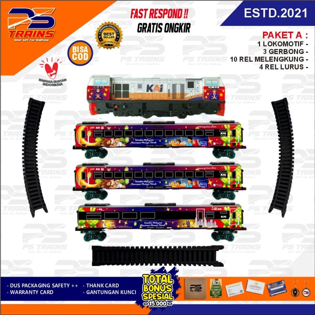Rangkaian Miniatur Kereta Api CC206 Idul Fitri Handmade Skala HO