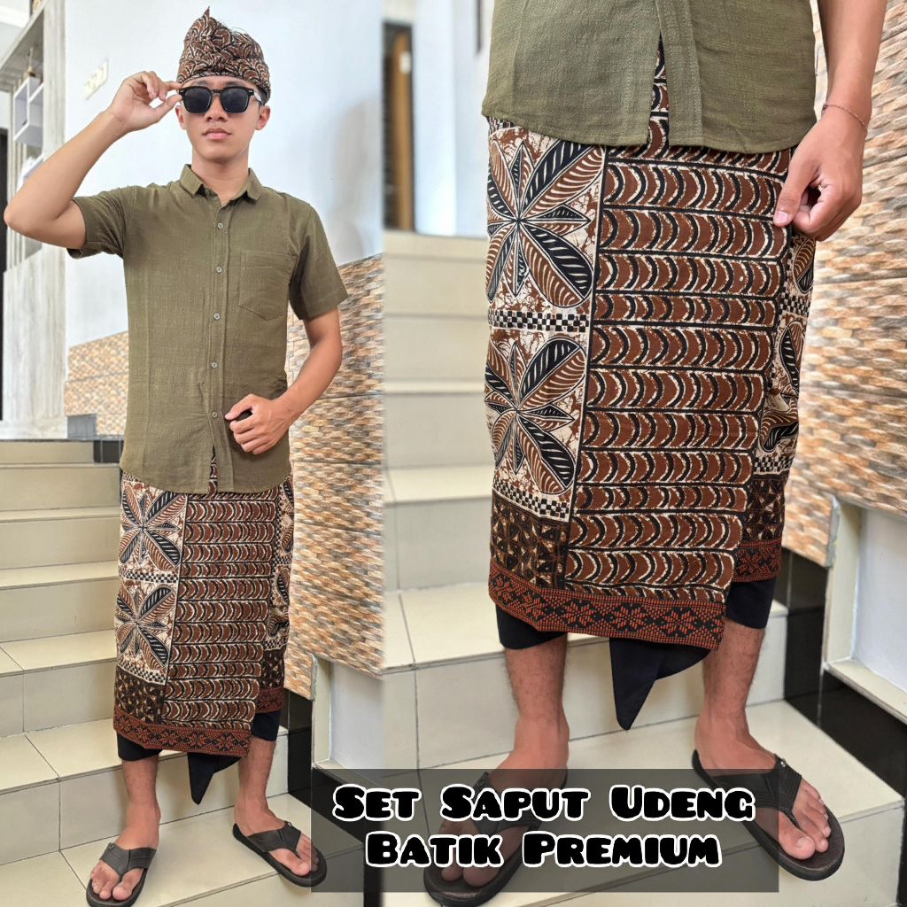 Set kain batik bali udeng dan Saput premium