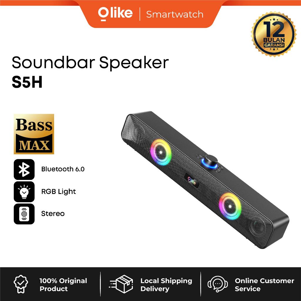 [UPGRADED PRODUCT] OLIKE Speaker Soundbar S5H + RGB 1200mAh, Surround Sound 10W Subwoofer, Stereo