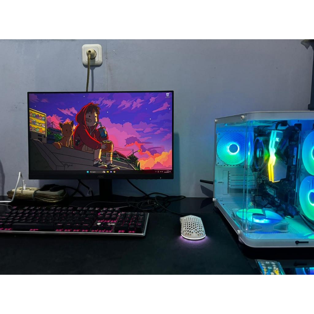 Gaming PC SET TINGGAL PAKAI FREE MONITOR 180Hz MOUSE KEYBOARD | Ryzen 5 5500GT + Integrated Graphics