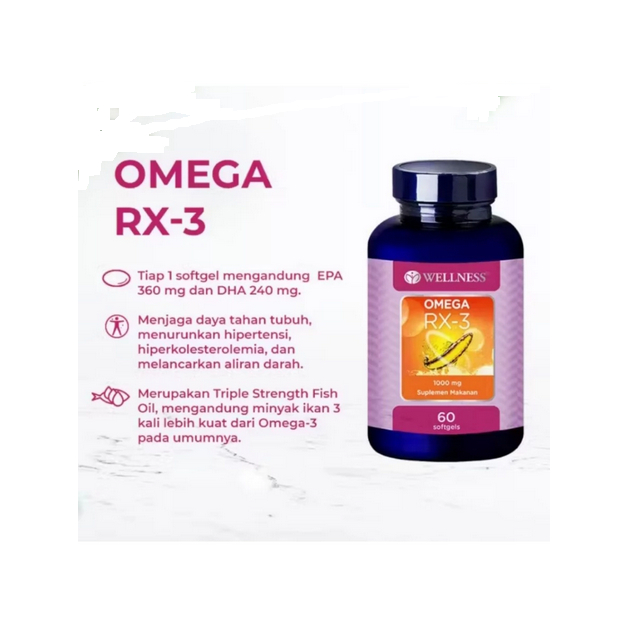 Wellness Omega Rx-3 1000mg 60 softgels - Wellness Omega 3 RX - Wellness Omega RX 3
