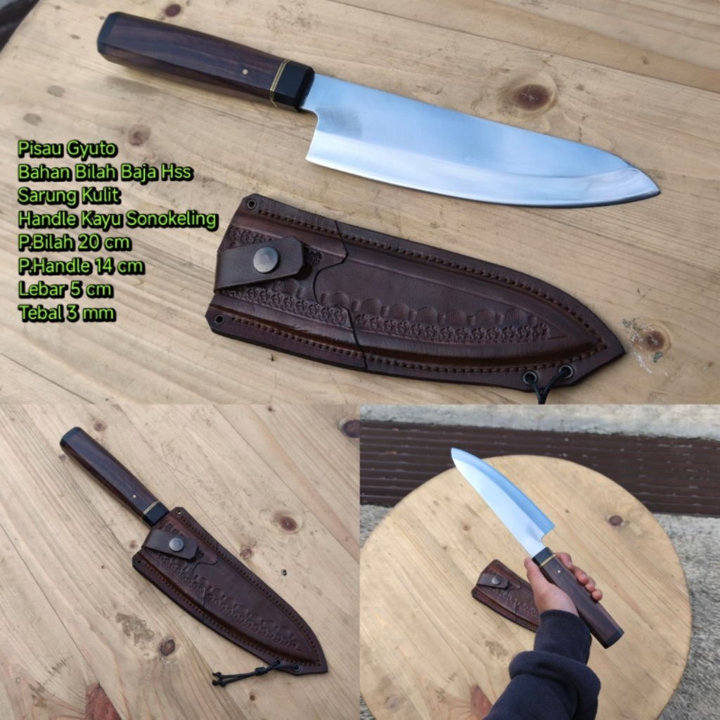 pisau jepang gyuto 20cm hss steel