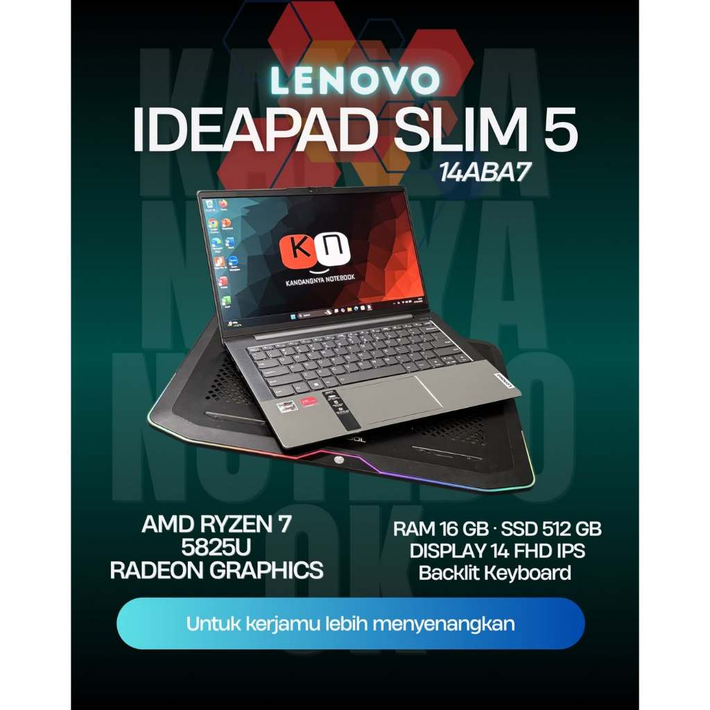 Lenovo Ideapad Slim 5 14ABA7 Ryzen 7 5825U RAM 16GB 1TB Layar 14inch