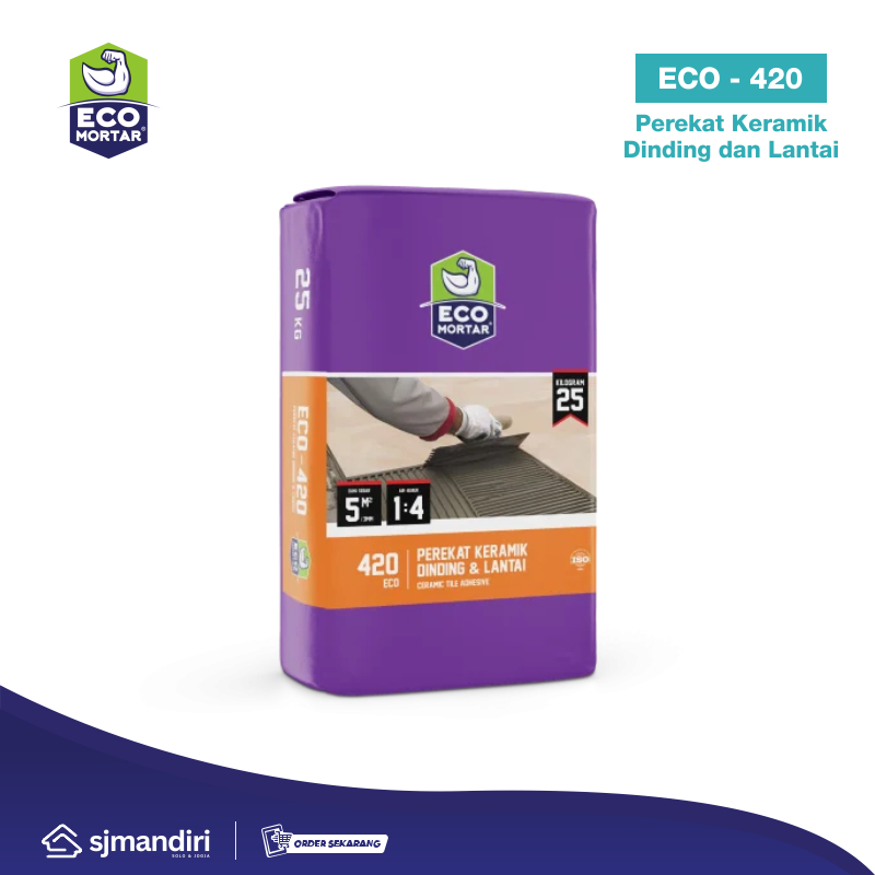 Eco Mortar Eco420 Perekat Keramik Dinding Lantai Eco 420 Mortar Instan Eco Semen Instan