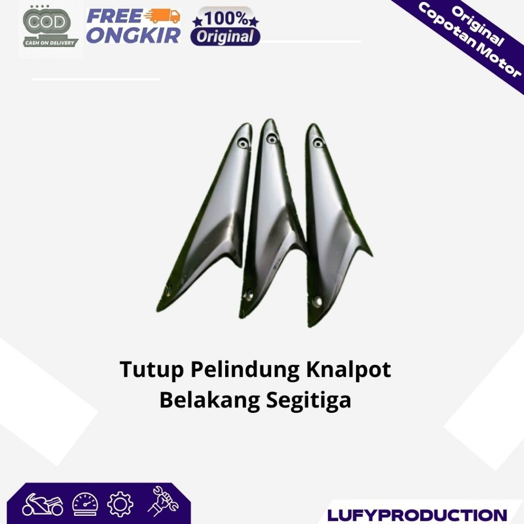 Tutup Pelindung Knalpot Belakang Segitiga – Megapro Mono Original - Cocok untuk pengganti cover rusa
