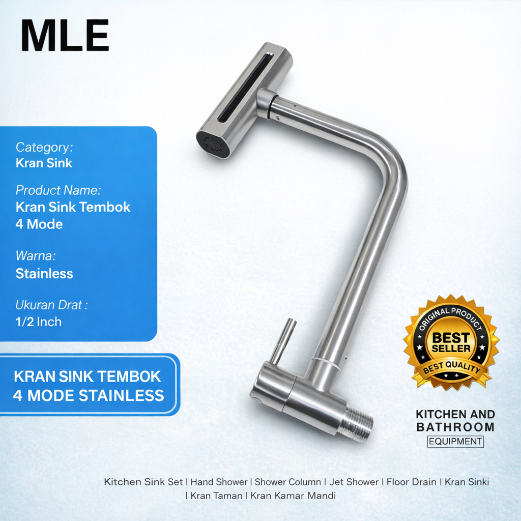 KRAN AIR TERJUN 4 MODE MODEL TEMBOK/KRAN SINK TEMBOK WASTAFEL/KRAN SINK TEMBOK AIR TERJUN/KRAN SINK 