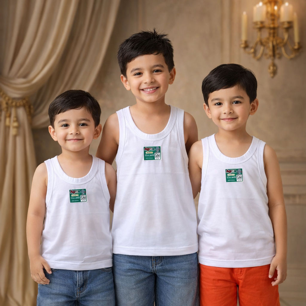 ( ISI per 12 BIJI ) Singlet Agree SF 019 | Kaos dalam Anak Agree Kids Agree SF 019 | Agree Kaos Dala
