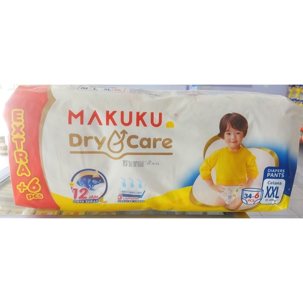[1 PACK] MALUKU SAP Diapers Comfort Fit Pants/Tape XXL 34+6 Popok Bayi Tipis Extra Dry Anti Gumpalan