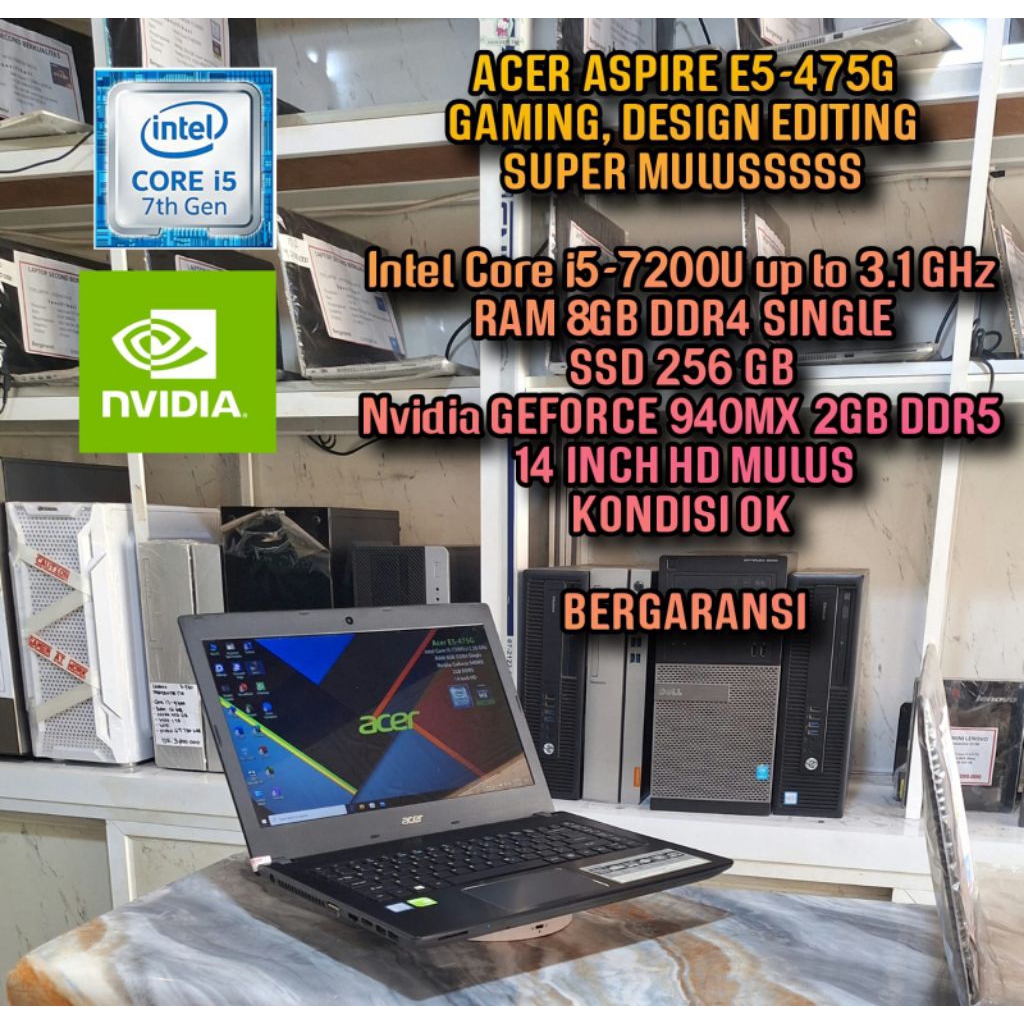 Laptop Acer Aspire E5-475G Core i5 Gen7 -7200U