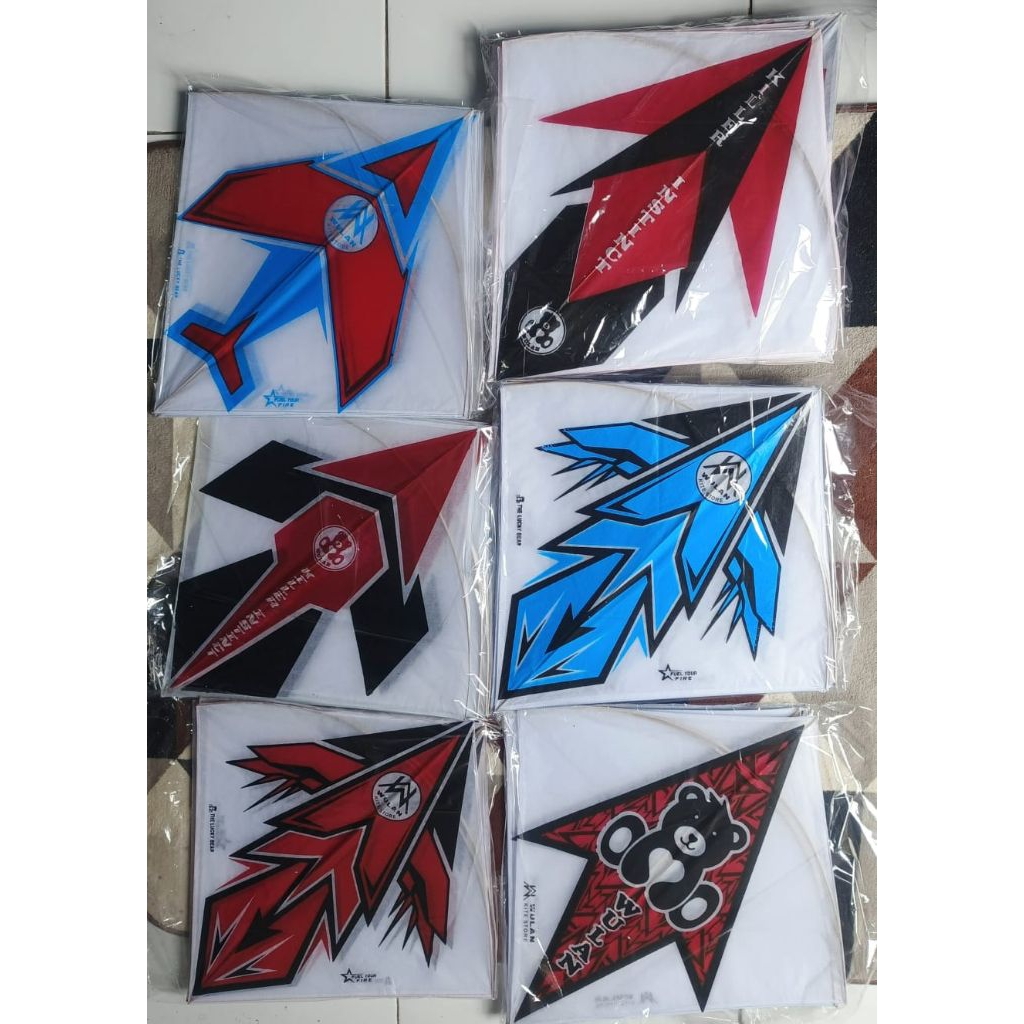 Layangan Sukhoi Super apus kertas 2 warna